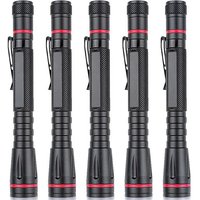 HLJHJ-Lot de 5 mini lampes LED étanches avec zoom, lampe de poche compacte avec clip, lampe de poche pour camping, maison, randonnée, travail, urgence
