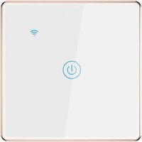 LETNERNY-Lumière Intelligente Interrupteur Étanche Avec Support De Cadre En Aluminium Doré Commande Vocale À Distance Sans Fil Adaptée À La Chambre