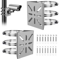 LETNERNY-Lot De 2 Supports De Mât Pour Caméra De Surveillance, Support De Mât Pour Caméras De Vidéosurveillance, Montage Mural, Extérieur