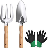 LETNERNY-Outils De Jardinage, Ensemble D'Outils De Jardin, 3Pcs Garden Tool Set, Outil De Jardin Manche En Bois Pour Jardinage Plantes Intérieur