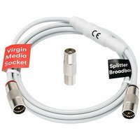 LETNERNY-Virgin Media Câble D'Extension Iec Mâle Mâle À Pousser Ou Au-Dessus De L'Isolateur Femelle Pour Modems V6 Tivo V6 Tivo À Fibre Super Hub À