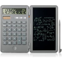 LETNERNY-Calculatrice De Base, Calculatrice De Bureau Silencieuse À 12 Chiffres Avec Tablette D'Écriture De 15,2 Cm, Énergie Solaire Et Batterie