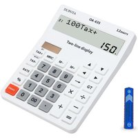 LETNERNY-Calculatrice Portable Grand Écran Gros Boutons Avec Écran Lcd À 12 Chiffres 2 Lignes, Double Énergie Solaire Et Batterie, Calculatrice Avec