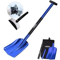 LETNERNY-Pelle À Neige En Aluminium Réglable 3 Parties Démontables Avec Poche De Transport Et Un Grattoir De Voiture Pour La Voiture D'Hiver De