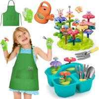 Letnerny-Jouet De Jardin Fleuri Pour Filles De 3 Ans+, Outils De Jardinage Pour Enfants, Jouet De Pot De Fleurs Diy Avec Boîte De Rangement, Pots De