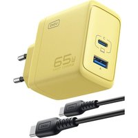 Soui-Chargeur Mural Usb C 65 W,Pd Qc 3.0 Fast Charging Type C (Jaune)