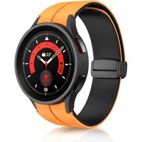 Samsung Galaxy Watch 7/6/5/4 (40mm 44mm)/Fe Strap Two-Tone Soft Silicone Sport Strap For Watch 6 Classic (43mm 47mm)/5 Pro 45mm - Orange