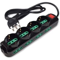 YTFHG-- Multiprise Power Cleaner 12, 4 Prises Schuko/Italie, 8 Prises Italie 10/16A, Interrupteur Lumineux, Protection Enfants, Câble 1,5m, Entrée