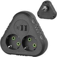 YTFHG-Multiprise 5 en 1 avec USB, Bloc Multiprise 2 Prises avec 2 Ports USB et 1Type-C, Multiprise Électrique Convient, Multiprise Murale pour la