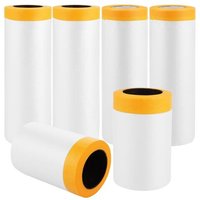 6 Rouleaux Protection Peinture,2 Rouleaux 55cmx16m + 2 Rouleau 150cmx16m + 2 Rouleau 280cmx10m Bache Protection Peinture Transparente,Bache Peintures