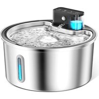 Fontaine A Eau Chat Sans Fil 3,2l Avec Batterie 4200mah, Detecteur De Mouvement, Inox Fontaine À Eau Pour Chat Silencieuse Avec Led