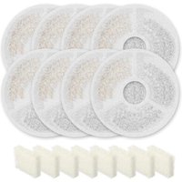 W4-S1 Lot De 8 Filtres De Rechange Pour Fontaine À Eau Pour Chat De 2 Mois Avec Filtres De Rechange Pour Fontaine À Eau Ultra Silencieuse Pour