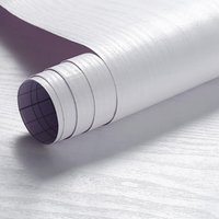 Arthome Blanc Bois Papier Peint Autocollant 44Cmx6M,Auto Adhesif Film Vinyle Décoratif Pour Comptoir, Armoire, Surface De Meuble Et Revêtement