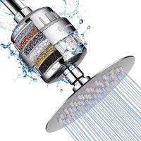 Pommeau de douche et filtre de douche à 15 étapes, adoucisseur filtré haute pression pour eau dure, élimine le fluorure de chlore et les substances