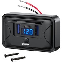 Prise Usb Rv, Double Prise Usb A 18W Et Usb C 36W Avec Voltmètre Et Interrupteur Pour 12V Voiture Bateau Camion