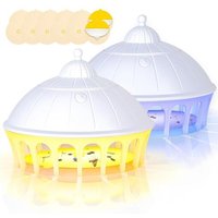 Piege A Puces, 2Pcs Piege A Punaise De Lit Avec 10 Disques Adhésifs,6 Modes D'Éclairage Piège À Lampe À Puces,Omnidirectionnel Piège À Puces Pour