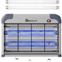 Lampe Uv Anti-Moustique, Tueur De Moustiques Électronique D'Intérieur, Tueur De Mouches, Tueur De Moustiques Électrique 20W 2800 V - 2 Ampoules De