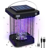 Lampe Anti Moustique Solaire, Tue Mouche Electrique Avec Lumière Led, Contrôle Intelligent De La Lumière, Piege A Moustique Exterieur, Portée