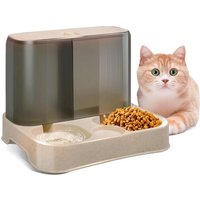 Distributeur Croquettes Chat, 2 En 1 Mangeoire Avec Fontaine À Eau, Bol Pour Chat, Bol Amovible, Fournitures Pour Animaux De Compagnie Pour Chats,