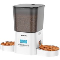Distributeur Croquettes Chat Automatique,3,5 Litres Distributeur Croquettes Chat Double Pour 2 Chats,Enregistrement 10s,Réglage De La Minuterie De 1