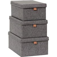 Premium Boite de rangement avec couvercle rigide-Set de 3-Boite rangement tissu pour vêtements,bureau,chambre et vestiaire d'entrée