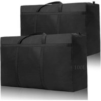 2 pièces sac de rangement avec fermeture éclair 100L,600d Ogrand sac demenagement housse de rangement étanches pour rangement couette,vetement,jouet