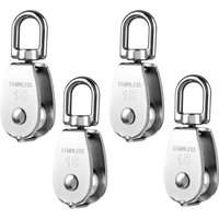 Lot de 4 poulies de levage M15 en acier inoxydable 304