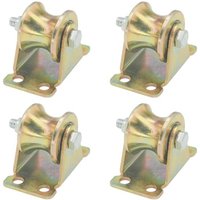 Lot De 4 Roulettes De Portail Rigides Robustes En Acier Coloré (Rainure En U)