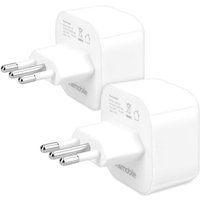 2X Adaptateur Voyage Italie - Adaptateur Schuko Type F vers Prise Murale Type L