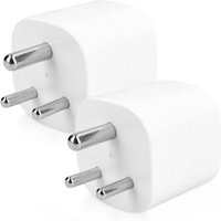 2X Adaptateur Voyage Inde - Adaptateur Compact Schuko Type D - Compatible Prise Népal Sri Lanka Madagascar - Blanc