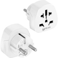 2 x Adaptateur de Voyage Peak Power World to Europe