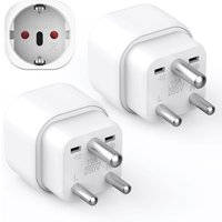¿2 Pièces¿ Adaptateur Prise Inde, Adaptateur Voyage France vers Inde, EU vers Prise de Type D, Adaptateur de Voyage pour Inde, Népal, Mozambique