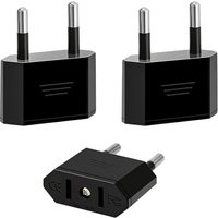 3 adaptateurs US vers l'UE, 2 broches, USA Allemagne, US vers UE prise de voyage, adaptateur pour appareils avec alimentation américaine,