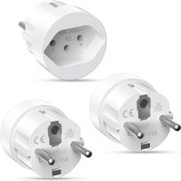 Adaptateur Prise Suisse vers France 3 Pièces, Adaptateur Prise Suisse, Adaptateur France Suisse pour Maldives, Rwanda, Liechtenstein