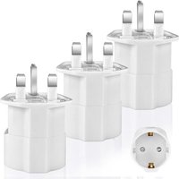 Adaptateur Prise Anglaise 3 Piècs Adaptateur de Voyage France vers UK Adaptateur Type G, Adaptateur Prise Anglaise vers France Adaptateur Prise