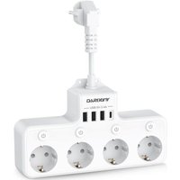 Multiprise avec USB C, Multiprise 4 Prises avec Interrupteur Individuels, Protection Contre Les Surtensions, 4000W 16 A,Multiprise avec 3 USB A,