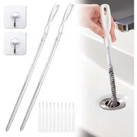 2 Pièces Brosse de Débouchage de Canalisation, 60cm Flexible Brosse pour Tuyaux, Brosse de Nettoyage de Drain D'égout avec 10 Mini Brosses, Outils de