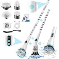 Brosse nettoyante sans fil avec poignée à distance, nouvelle brosse nettoyante étanche IPX7 avec 4 brosses interchangeables et nettoie puissant pour