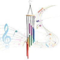 Carillon Éolien Pour Jardin Avec 12 Tubes En Aluminium Colorés,Tubes En Aluminium À Suspendre Pour Décorations De Jardin,Maison,Cour,Extérieur Et