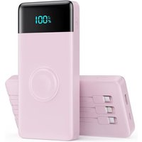 Batterie Externe 10800mah Avec 3 Câbles Intégrés & Chargeur Pour Apple Watch, 6-In-1 Power Bank Pd 25w+Qc4.0 Charge Rapide Chargeur Externe Usb C,