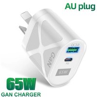 Chargeur Gan 65W Pour Australie Nouvelle-Zélande, Prise Au Pd 33W, Chargeur Rapide Qc 3.0, Adaptateur Usb Pour Iphone 15 14 13 Pro Max Samsung S23