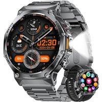 Montre Connectée Homme Avec Appel,1,75'' Hd Grand Écran/800mah Batterie/Led Lampe Smartwatch Homme,100+ Modes Sportifs,24/7 Moniteur De Fréquence