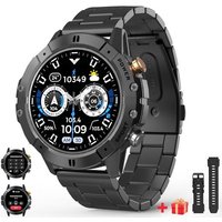 Montre Connectée Homme Avec Appel Assistant Vocal,1,52'' Rond Écran Hd De Sport Smartwatch Ultra Avec 120+ Modes