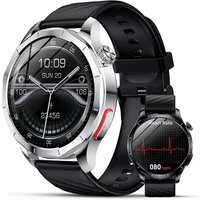 Montre Connectée Homme Femme Avec Imc, 1.43"" Amoled Rond Smartwatch Avec Appel D'urgence Sos, 24h Fréquence Cardiaque Spo2, Sommeil Monitor Pour