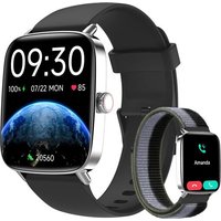 Montre Connectée Homme, 1.85"" Montre Smartwatch Avec Répondre Appel Moniteur De Spo2 Fréquence Cardiaque Sommeil 110 Sport Podometre Etanche Ip68