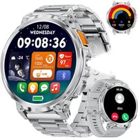 Montre Connectée Homme Avec Appel Bluetooth/730mah Batterie, 1.85"" Hd Grand Écran Smartwatch Homme Avec Lampe Torche, 100+Sportifs, Podomètre, Ip68