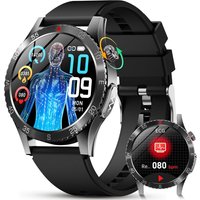 Nou Montre Connectée ¿¿¿¿É¿¿¿/Ecg+Hrv/Imc/Acide Urique, 1,43"" Amoled Ronde Smartwatch Avec Fonction Téléphone, 24h Sommeil Monitor/Fréquence