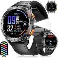 Dm4 Gps Montre Connectée Homme Avec Appels Bluetooth/Lampe De Poche,1.43"" Amoled Montre Sport Homme Avec 530mah/120+Modes Sportifs, Smartwatch