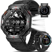 Gps Montre Connectée Homme,1.39"" Hd Smartwatch Avec Appels Bluetooth/Led Flashlight/Fréquence Cardiaque Spo2/Sommeil/3atm Étanche Et Batterie