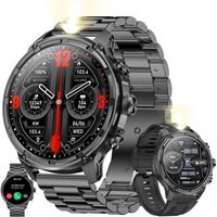 1,85¿ Amoled Montre Connectée Homme Avec Appel Bluetooth, Torche, Batterie 710 Mah, 5atm Smartwatch Avec 100+ Modes Sportifs Tracker D'activité,